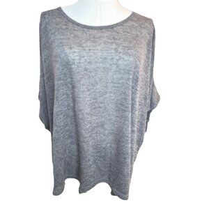 2/$30 ZARA Size Small Charcoal Grey Knit Batwing Sleeves Scoop Neckline